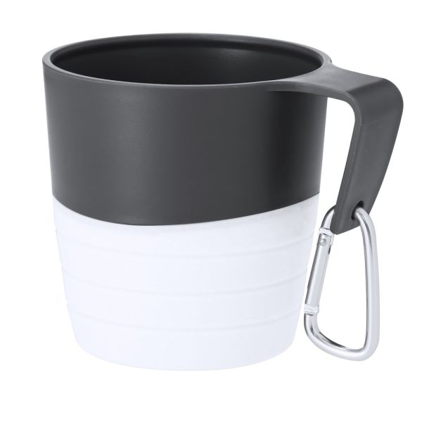 Foldable travel mug 340 ml with carabiner clip