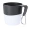 Foldable travel mug 340 ml with carabiner clip