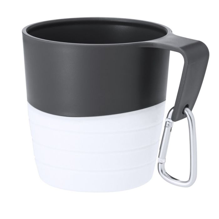 Foldable travel mug 340 ml with carabiner clip