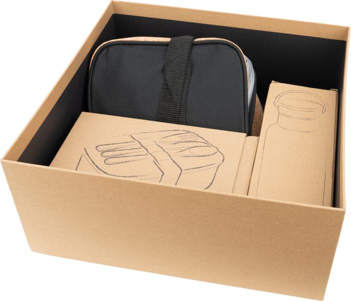Gift set with drinking bottle, lunch box and cooler bag REIMS