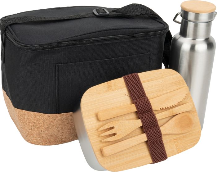 Gift set with drinking bottle, lunch box and cooler bag REIMS